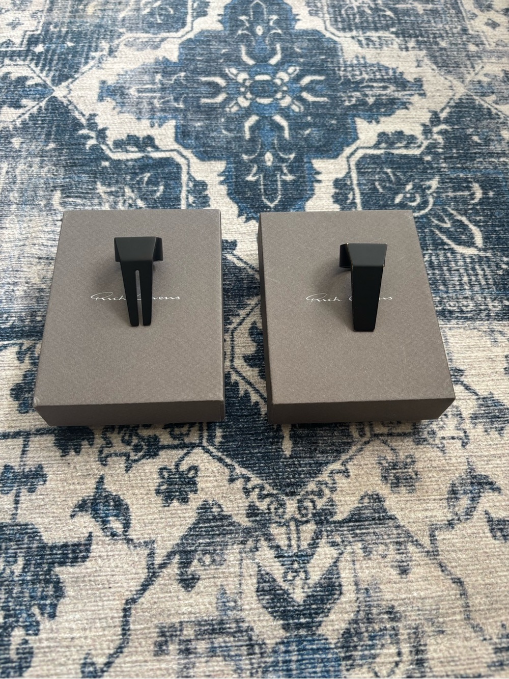 Rick Owens Matte Black Trunk Rings (Pair)